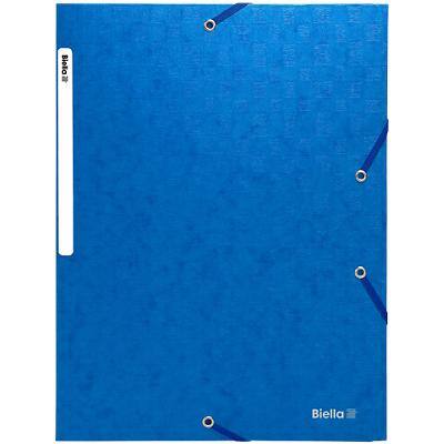 Biella Mappe mit Gummiband A4 Karton blau 26 x 33,5 x 0,5 cm Packung mit 25 Stück