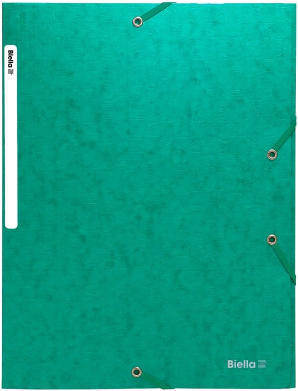 Chemise à élastiques Biella avec élastiques A4 Vert Carton 26 x 33,5 x 0.5 cm Paquet de 25