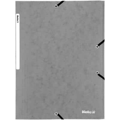 Biella Mappe mit Gummiband A4 Grau Karton 24,2 x 31,8 x 0,5 cm Packung mit 25 Stück