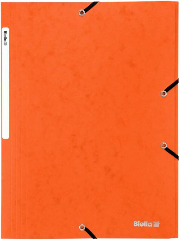 Chemise à élastiques Biella avec élastiques A4 Orange Carton 24,2 x 31,8 x 0.5 cm Paquet de 25