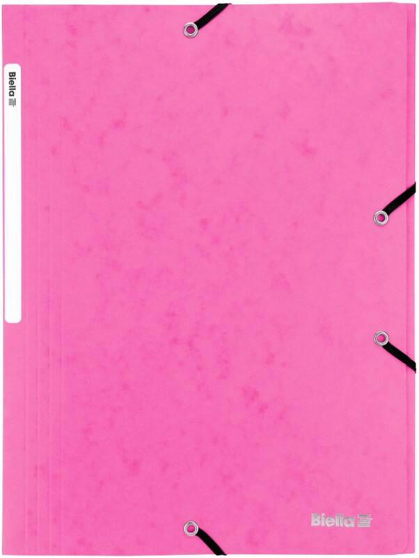 Biella Mappe mit Gummiband A4 Rosa Karton 24,2 x 31,8 x 0,5 cm Packung mit 25 Stück
