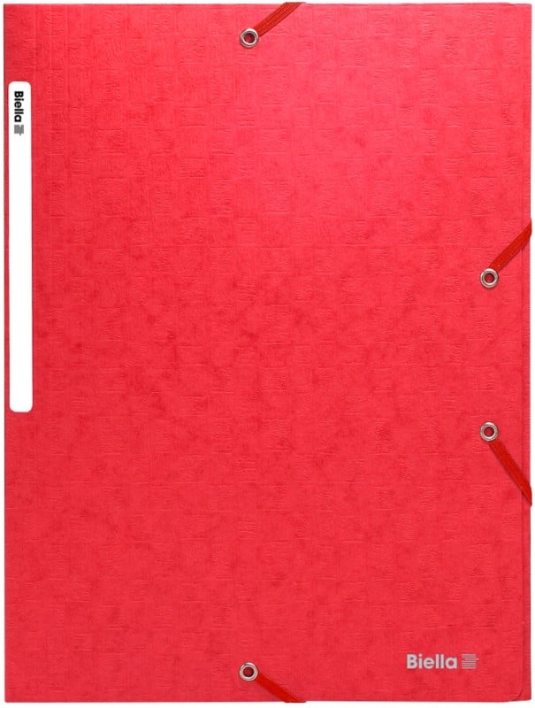 Chemise Biella avec élastiques A4 Rouge Carton 26 x 33,5 x 0.5 cm Paquet de 25