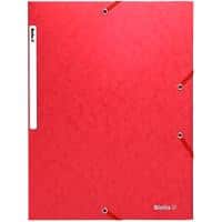Biella Mappe mit Gummiband A4 Rot Karton 26 x 33,5 x 0,5 cm Packung mit 25 Stück