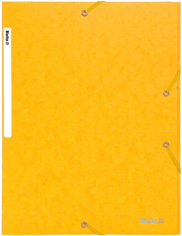Chemise Biella avec élastiques A4 Jaune Carton 26 x 33,5 x 0.5 cm Paquet de 25