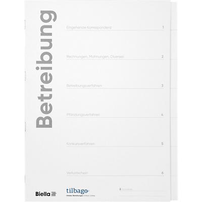 Biella Betreibungsmappe mit 6 Teilen A4 Deutsch Weiss Karton 26 x 31,5 x 0,4 cm 10 Stück