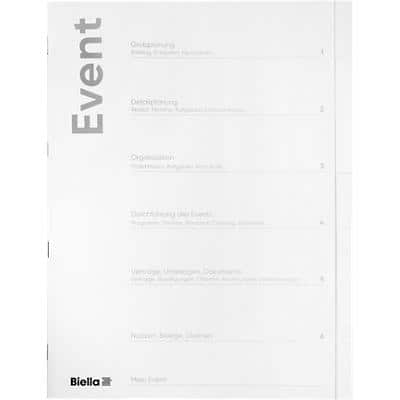 Biella Eventmappe 6-teilig deutsch Weisser Karton 26 x 31,5 x 0,4 cm 10 Stück