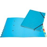 Biella Ordnungsmappe mit Gummiband 12-teilig Blau Karton 26 x 37,5 x 1,05 cm 3 Stück