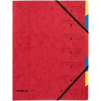 Trieur Biella à 7 compartiments Topcolor Rouge Carton 24.5 X 32 x 0.5 cm Paquet de 20