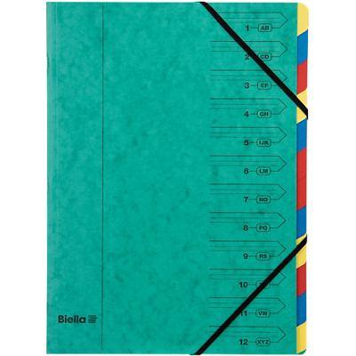 Biella Ordnungsmappe 12-teilig Topcolor Grün Karton 24,5 x 32 x 1 cm Packung mit 15 Stück