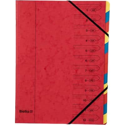 Biella-Ordnungsmappe 12-teilig Topcolor Rot Karton 24,5 x 32 x 1 cm 15 Stück