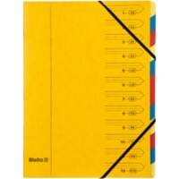 Trieur Biella à 12 compartiments Topcolor Jaune Carton 24 X 32 x 0.3 cm Paquet de 15