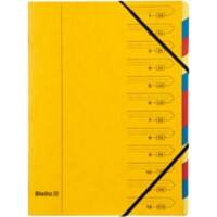 Biella Ordnungsmappe 12-teilig Topcolor Gelb Karton 24 x 32 x 0,3 cm Packung mit 15 Stück