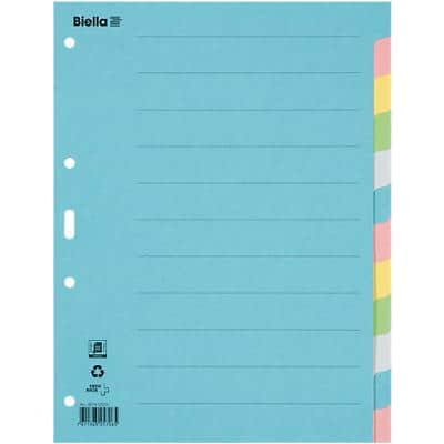 Biella Register A4 Blanko farbig 12-teilig Karton blanko Packung mit 25 Stück