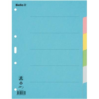 Biella Register A4 Assortiert 6-teilig Karton blanko Packung mit 25 Stück