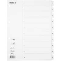 Biella Register mit Smart Index Flag A4 Weiss 10-teilig Karton 1 bis 10 Packung mit 25 Stück