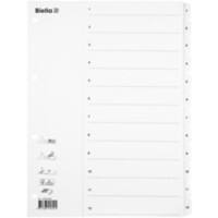 Biella Register mit Smart Index Flag A4 Weiss 12-teilig Karton 1 bis 12 Packung mit 25 Stück