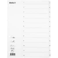 Répertoire Biella avec Smart Index repliable A4 Blanc 12 onglets Carton 1 à 12 Paquet de 25