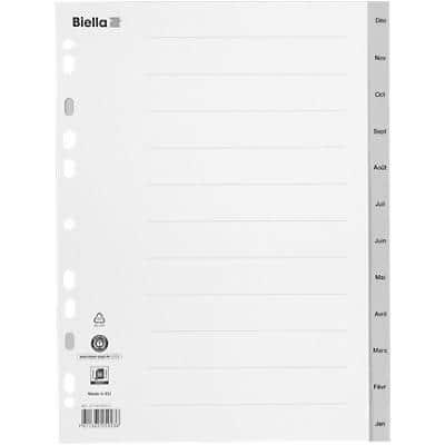 Biella Register A4 Polypropylen Décembre-Janvier grau 25 Stück