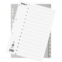 Biella Register A4 Polypropylen 1-15 mit Indexblatt grau 25 Stück