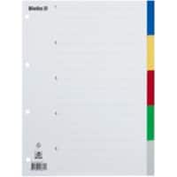 Biella Register A4 Polypropylen 5-teilig blanko mit Indexblatt farbig 50 Stück