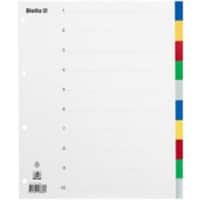 Biella Register A4 überbreit für Zeigetaschen Polypropylen 10-teilig blanko farbig 25 Stück