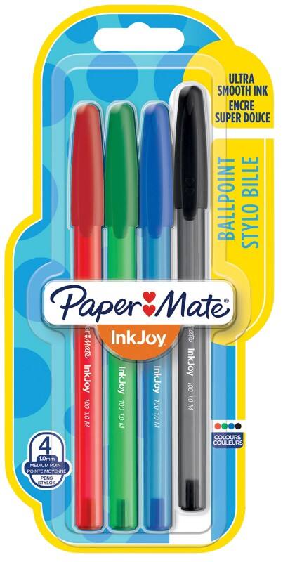 Papermate InkJoy 100 Kugelschreiber Farbig assortiert Mittel 4 Stück