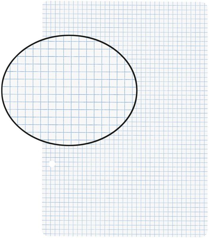 Feuilles de rechange pour bloc-notes Biella 2 trous Blanc Quadrillé Paquet de 1000 feuilles
