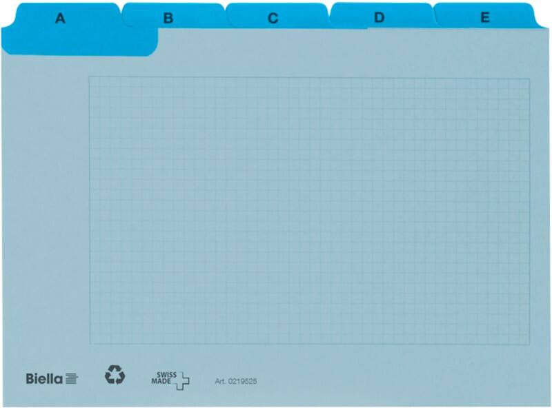 Biella Leitkarten A-Z blau A7 8,5 x 10,5 x 1,3 cm Karton 3 Stück