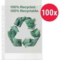 Esselte Prospekthüllen 100% Recycelt DIN A4 Genarbt Transparent 70 Mikron Polypropylen 11 Löcher 627493 100 Stück