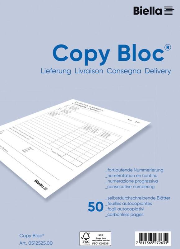 Biella Lieferscheine A5 10 Stück mit 50 Blatt