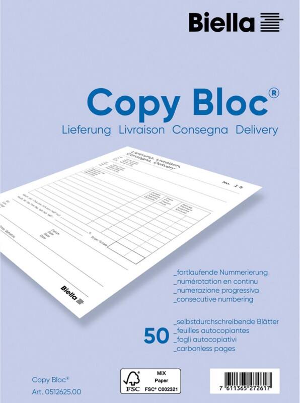 Biella Lieferscheine A6 10 Stück mit 50 Blatt