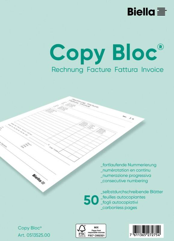 Carnet de factures Biella A5 Paquet de 10