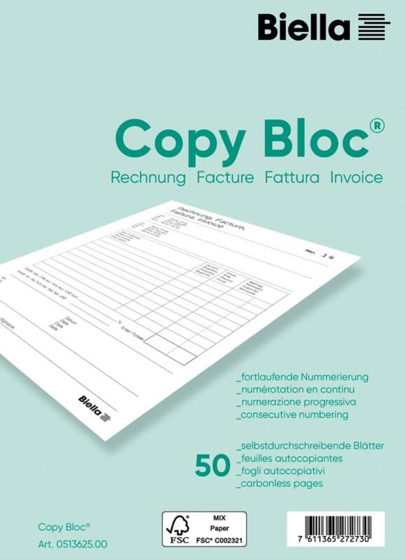 Carnet de factures Biella A6 Paquet de 10