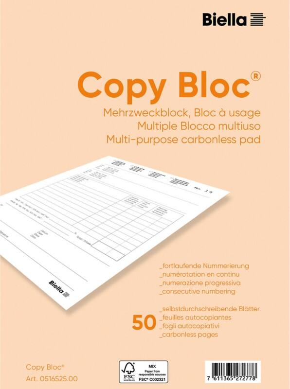 Bloc multi-usages Biella A6 Blanc Paquet de 10