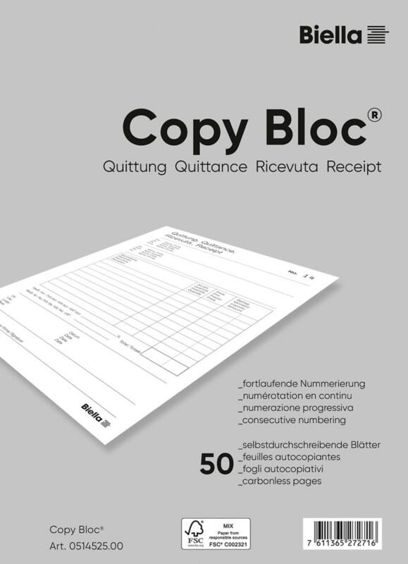 Bloc de quittances Biella A5 Paquet de 10