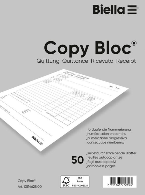 Bloc de quittances Biella A6 Paquet de 10