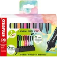 STABILO Green Boss Textmarker Farbig assortiert Extra Breit Keilspitze 2-5 mm Nachfüllbar 8 Stück