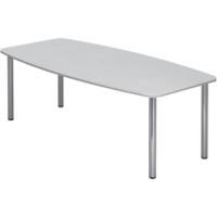 Table de conférence Hammerbacher Argenté, Blanc Mélaminé Argenté KT22C 2&nbsp;200 x 1&nbsp;050 x 740 mm