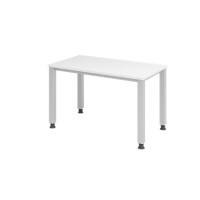 Bureau droit Hammerbacher Express Q Hauteur réglable 4 pieds Argenté, blanc 1 200 x 672 x 685-810 mm