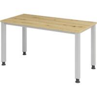 Bureau droit Hammerbacher Express Q Hauteur réglable 4 pieds Chêne 1400 x 672 x 685-810 mm