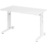 Bureau droit Hammerbacher Express Q Hauteur réglable Pieds en C Blanc 1 200 x 672 x 685-810 mm