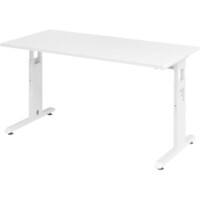 Bureau droit Hammerbacher Express Q Hauteur réglable Pieds en C Blanc 1400 x 672 x 685-810 mm