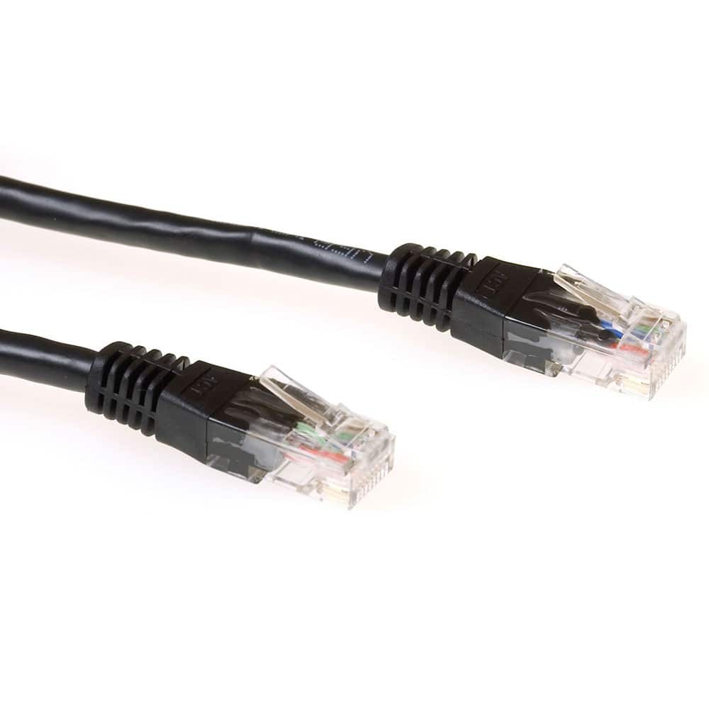 CAT6 Câble de raccordement ACT RJ45 (8P8C) Male RJ45 (8P8C) Male 0.5 m Noir  