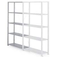 MANORGA Adaptiv Anbauregal 5 Fachböden 1.250 x 400 x 2.000 mm Grau