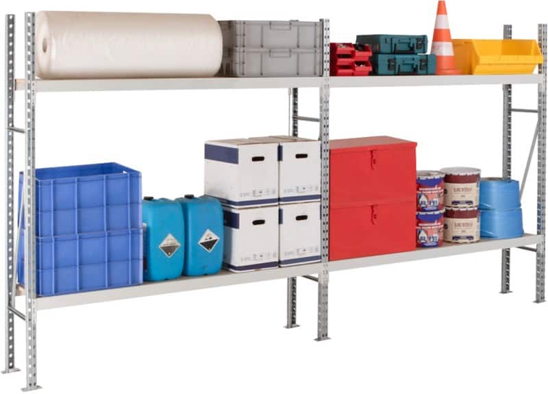 Rayonnage de départ MANORGA Epsivol One 2 étagères 1800 x 800 x 2000 mm Argenté