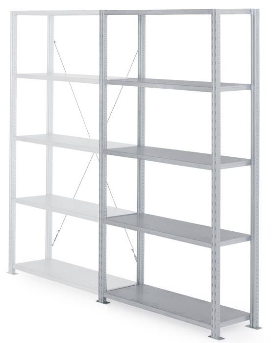 Rayonnage de départ MANORGA Adaptiv 5 étagères 1250 x 400 x 2000 mm Gris