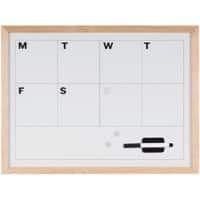 Planning hebdomadaire Bi-Office Magnétique Montage mural 60 x 45 cm (l x h) Blanc