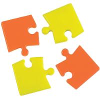 Bi-Office Whiteboard Magnete Puzzle Orange und Gelb 4 Stück