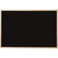 Tableau noir Bi Office Cadre en bois de pin 90 x 60 cm Noir