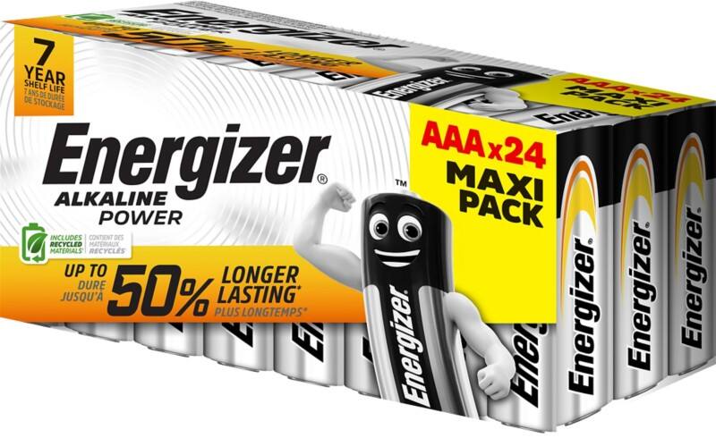 Piles Energizer Alkaline Power AAA LR03 Protection contre les fuites 1.5 V 24 unités